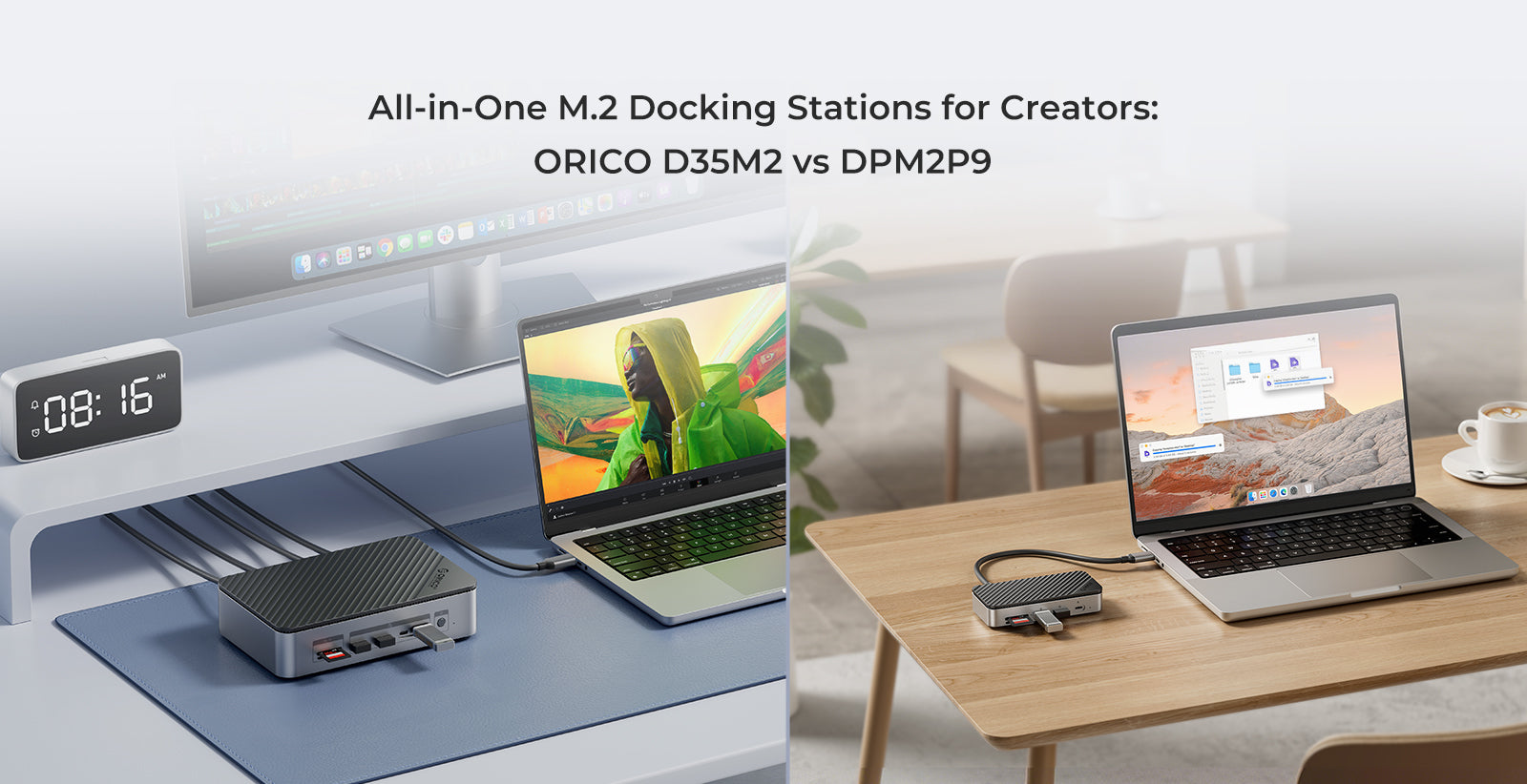 All-in-One M.2 Docking Stations for Creators: ORICO D35M2 vs DPM2P9
