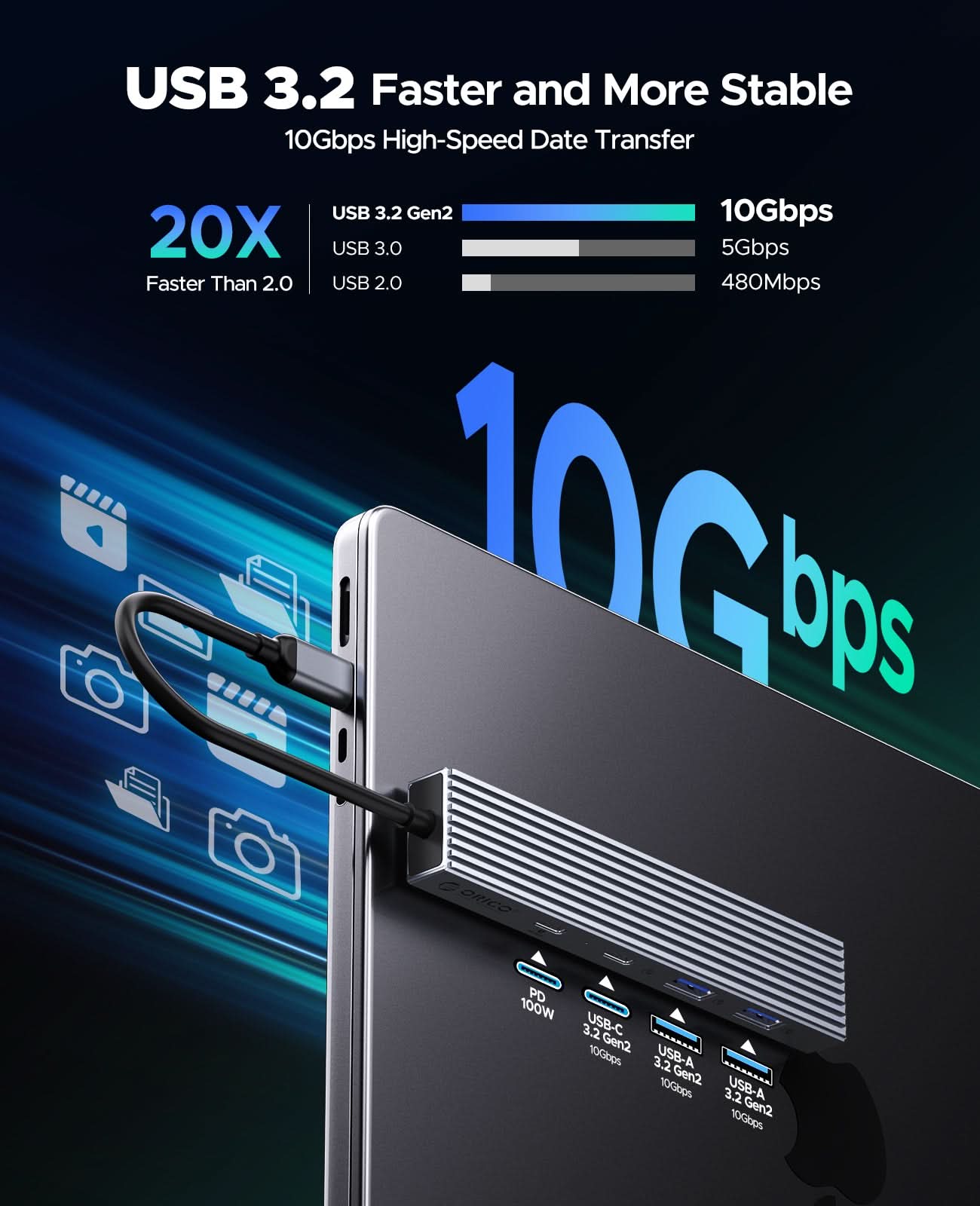 ORICO Slim 4-in-1 PD100W USB-C HUB - Orico