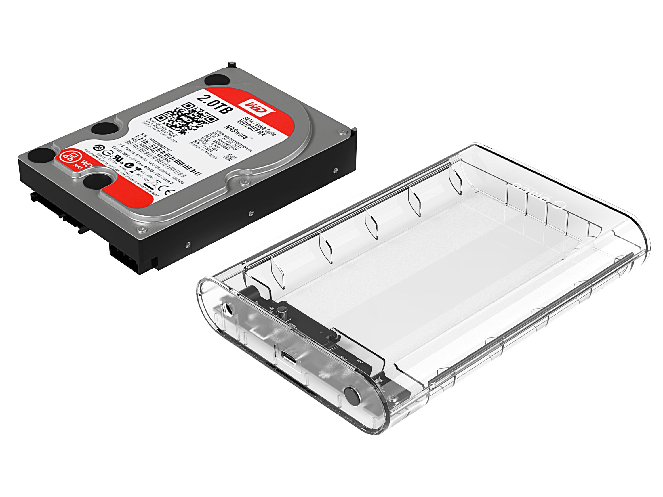 ORICO 3.5 Inch SATA to USB Type-C Transparent HDD Enclosure