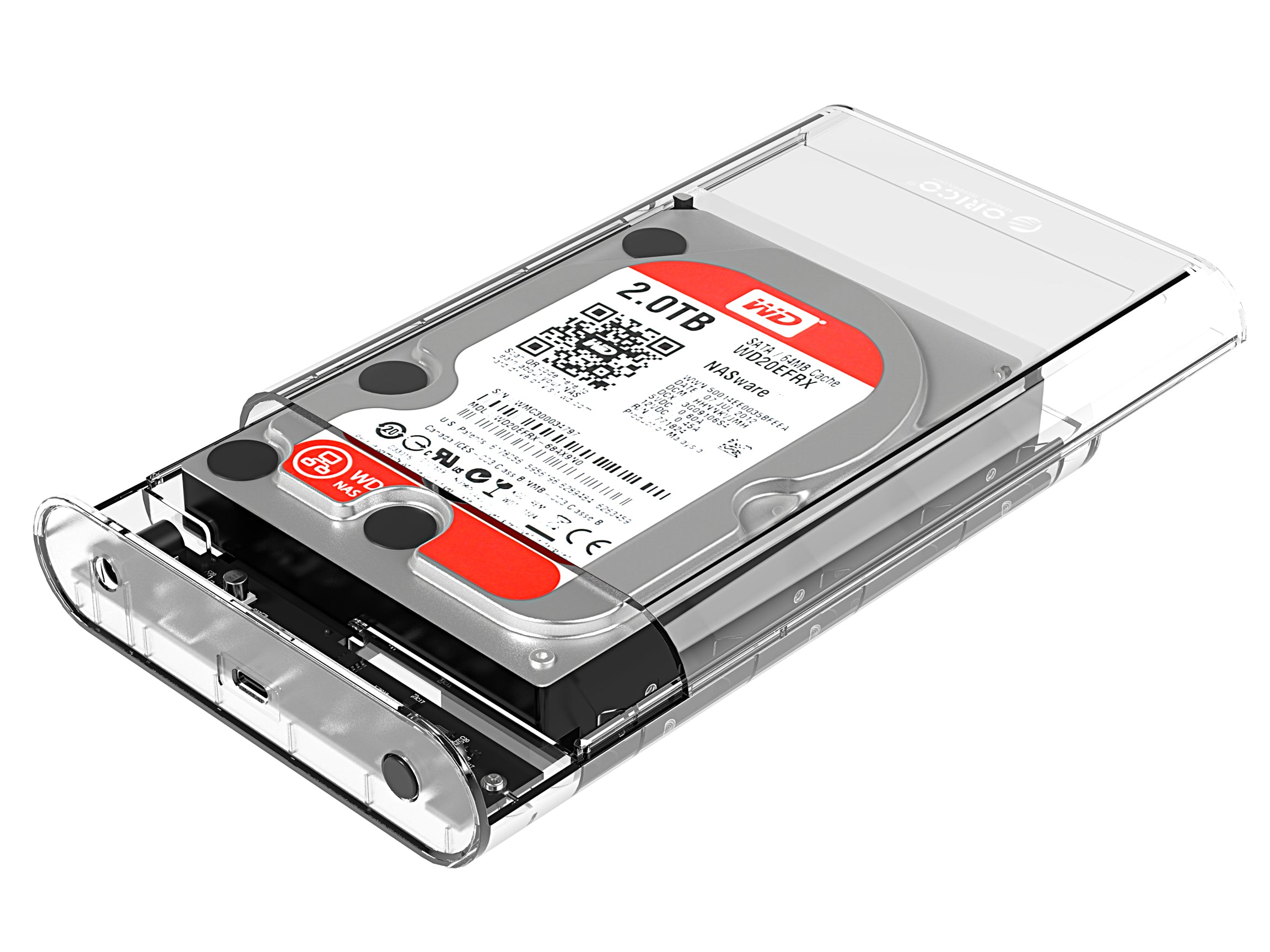 ORICO 3.5 Inch SATA to USB Type-C Transparent HDD Enclosure