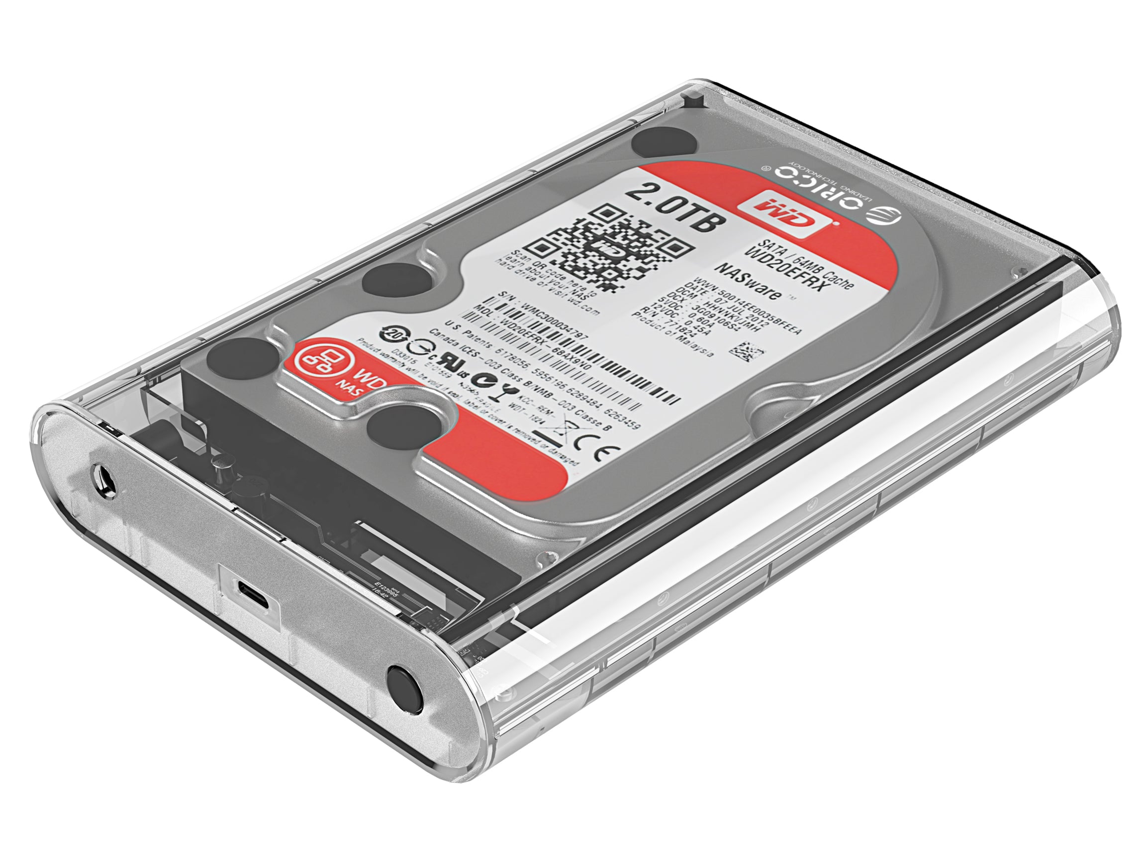 ORICO 3.5 Inch SATA to USB Type-C Transparent HDD Enclosure
