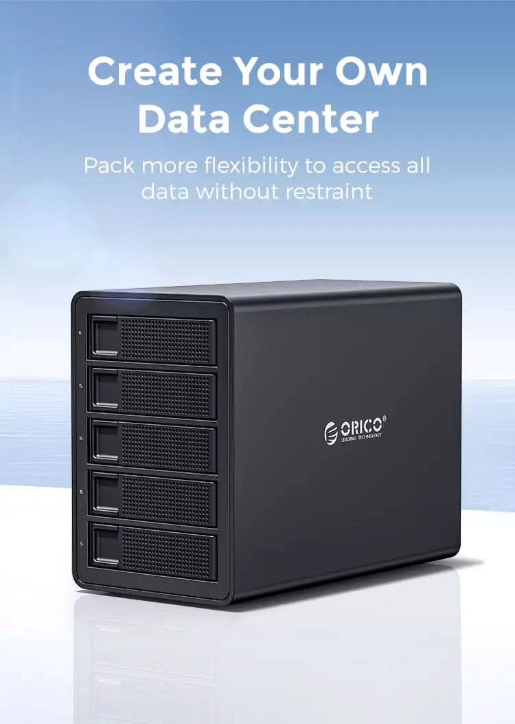 ORICO All Aluminum Daisy Chain 5 Bay Hard Disk Enclosure(with RAID) - Orico