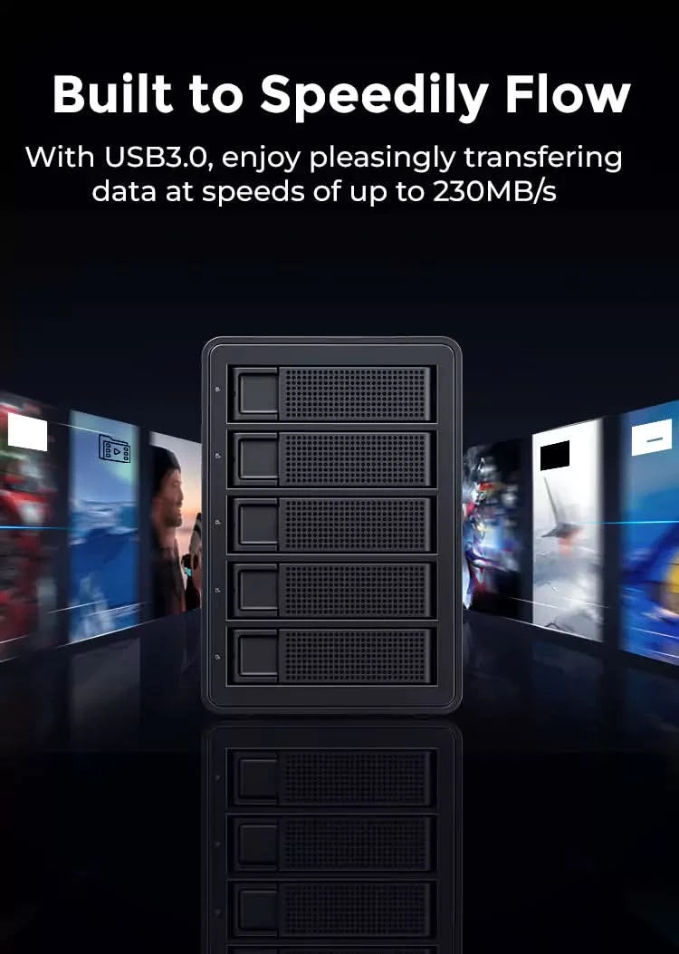 ORICO All Aluminum Daisy Chain 5 Bay Hard Disk Enclosure(with RAID) - Orico