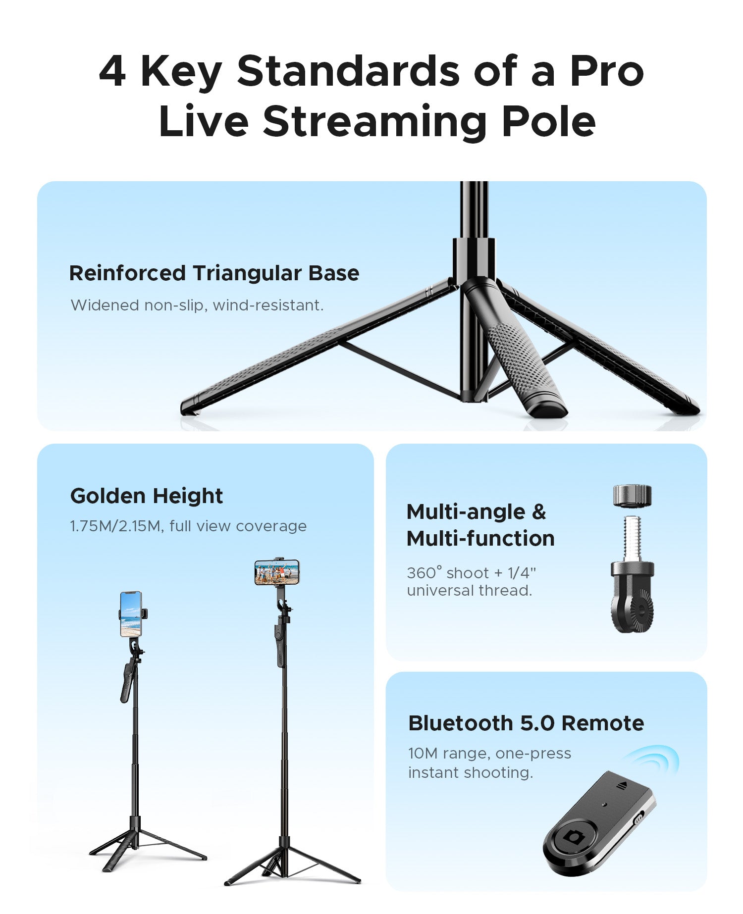 ORICO SPM Series Reinforced Bluetooth Tripod Selfie Stick
