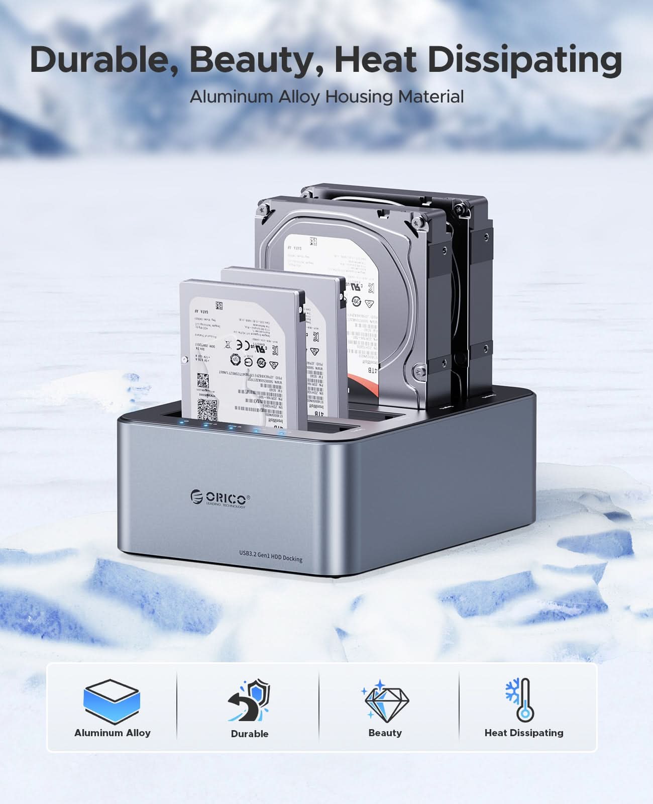 ORICO 4-Bay Aluminum Typp-C SATA HDD/SSD Duplicator, Offline Clone Hard Drive Docking Station - Orico