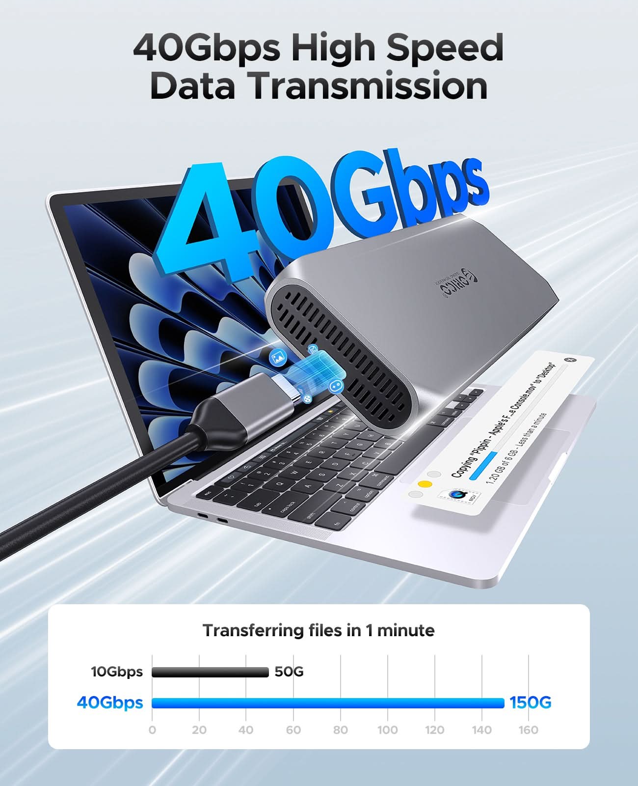 ORICO Thunderbolt 40Gbps M.2 NVMe SSD Enclosure - Orico