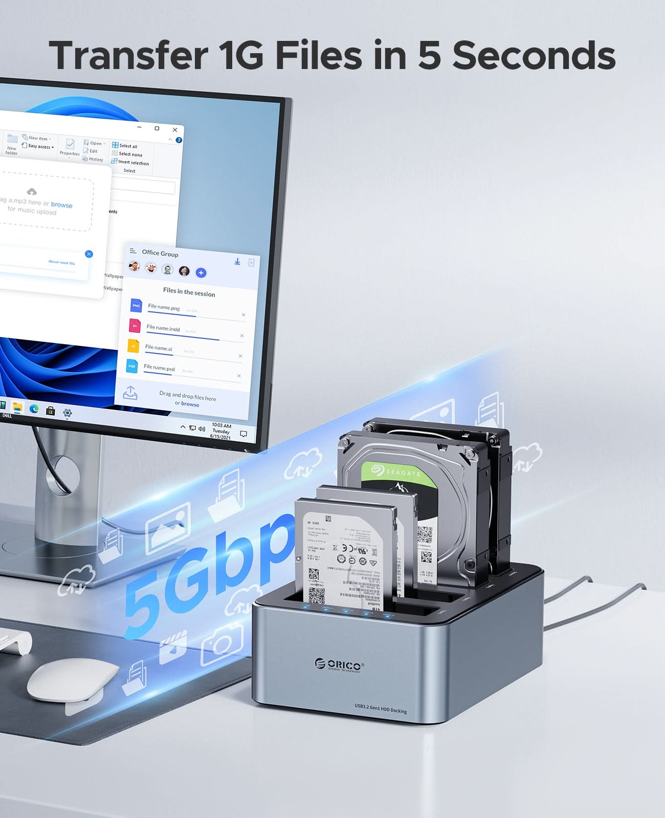 ORICO 4-Bay Aluminum Typp-C SATA HDD/SSD Duplicator, Offline Clone Hard Drive Docking Station - Orico