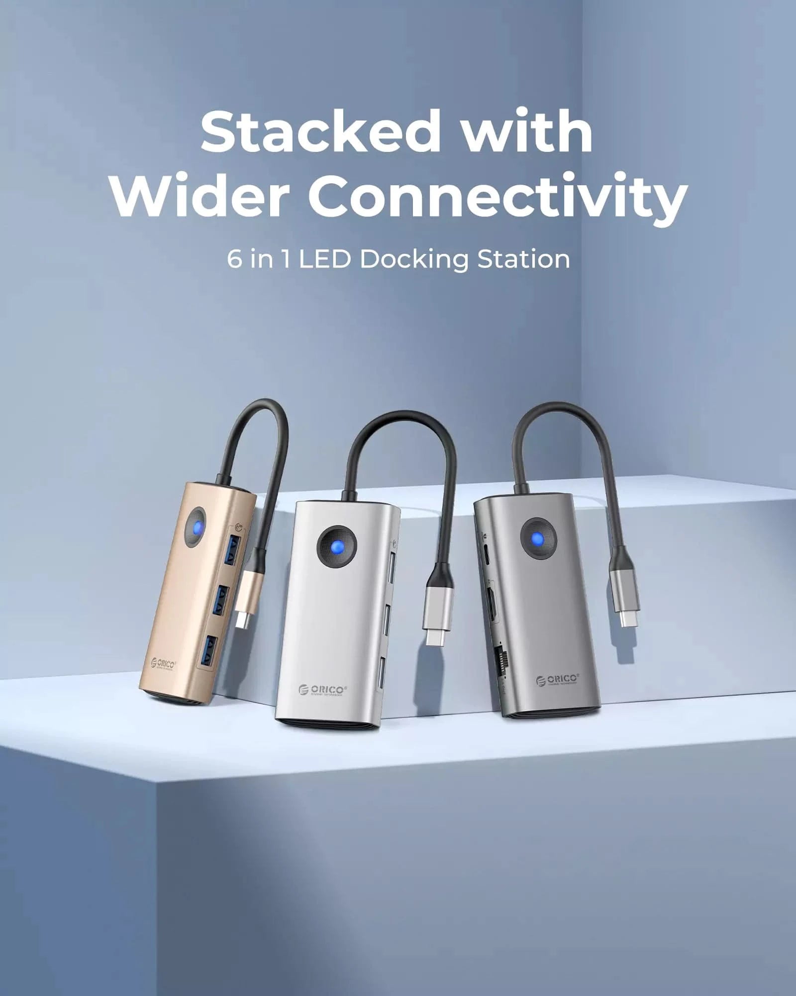 ORICO LED Light 6-in-1 100W Power Delivery Docking Station - Orico
