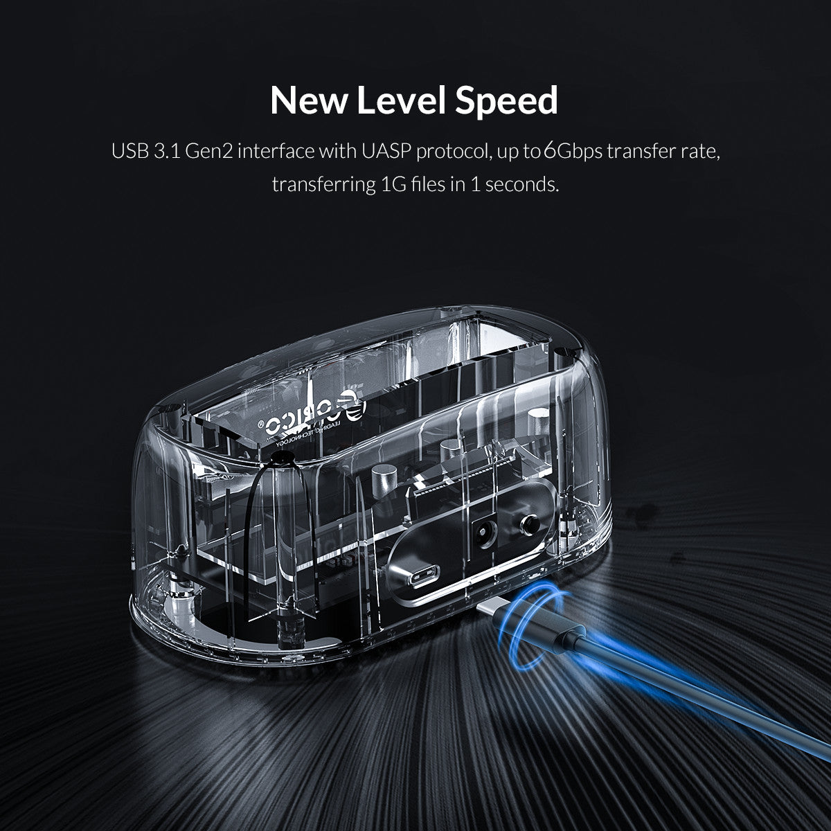 ORICO 3.5-Inch Type-C Transparent Hard Drive Docking Station