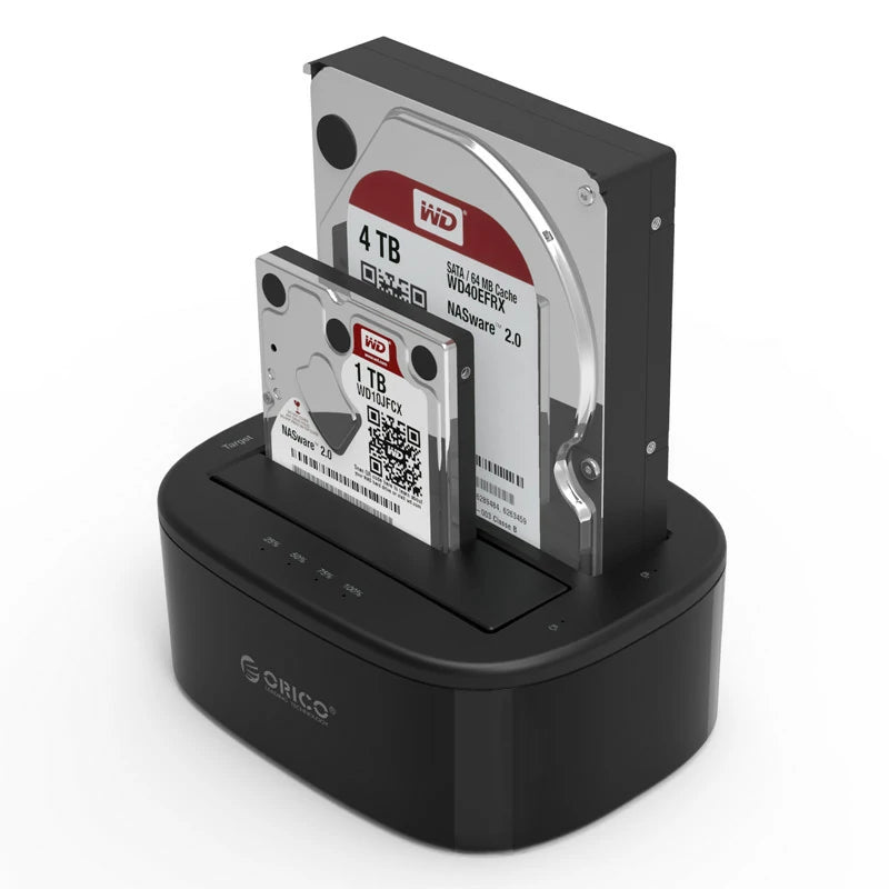 ORICO 2.5/3.5'' Dual Bay HDD Docking Station with Offline Clone SATA to USB 3.0