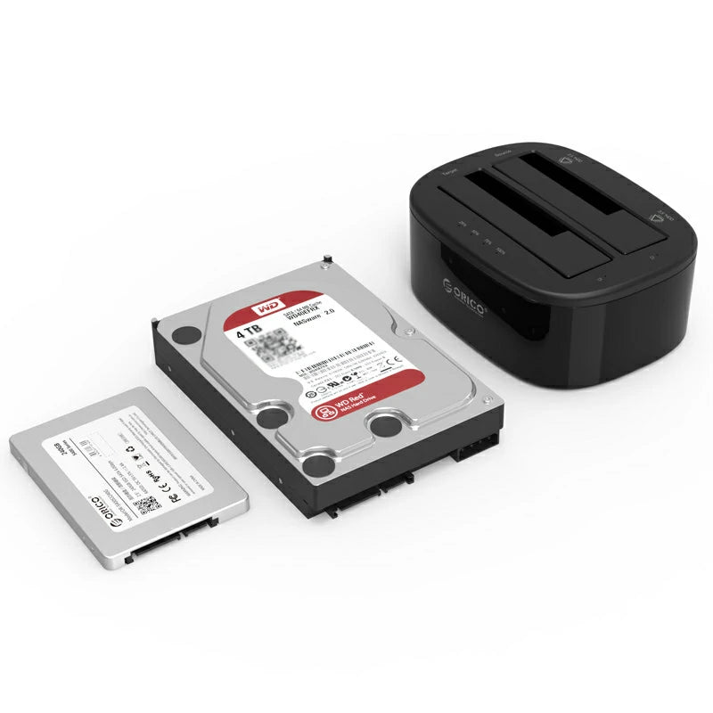 ORICO 2.5/3.5'' Dual Bay HDD Docking Station with Offline Clone SATA to USB 3.0