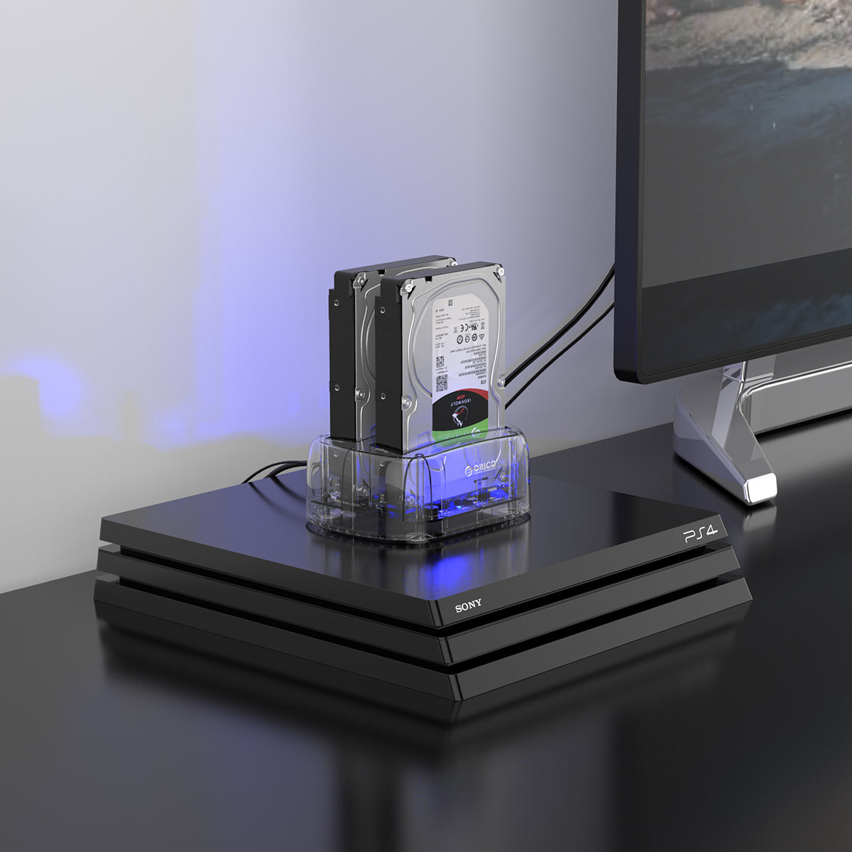 ORICO 3.5-Inch Type-C Transparent Dual-Bay Hard Drive Docking Station