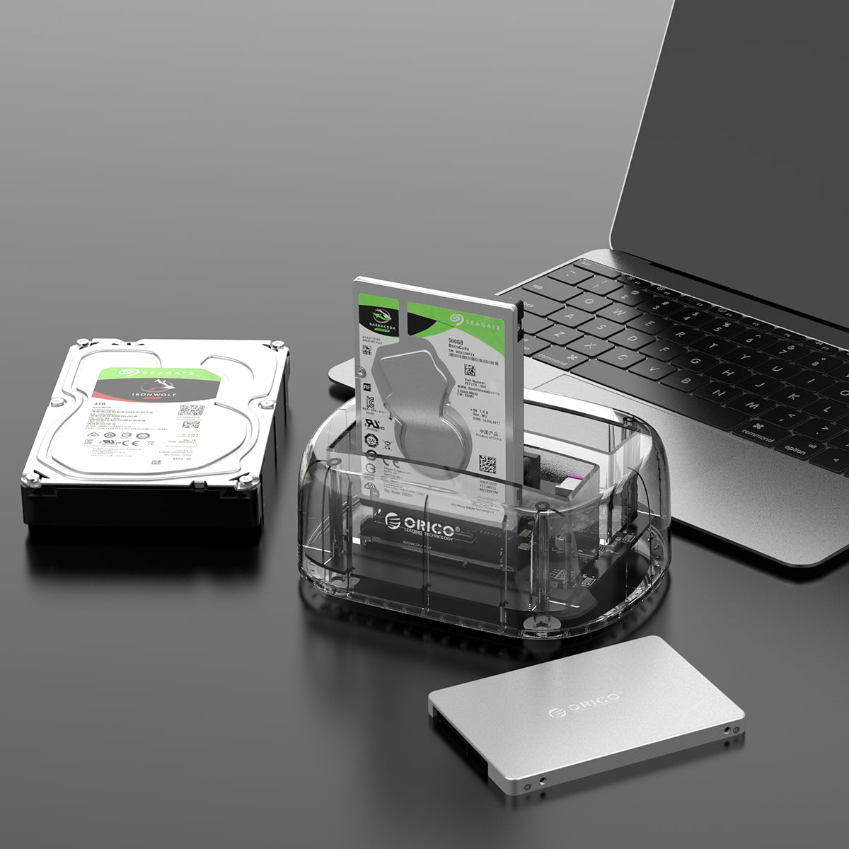 ORICO 3.5-Inch Type-C Transparent Dual-Bay Hard Drive Docking Station
