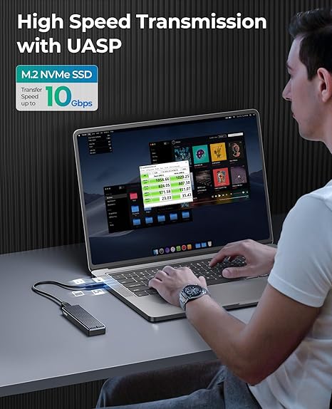 ORICO 10Gbps M.2 NVMe penutup SSD bergaris hitam