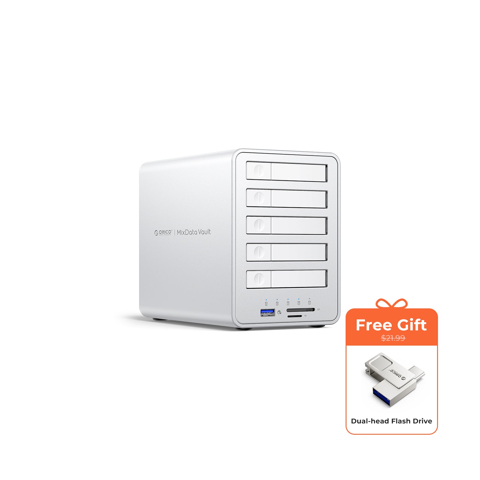 ORICO 88 Series Multi-Bay USB3.2 2.5'' SATA SSD Enclosure with RAID ORICO