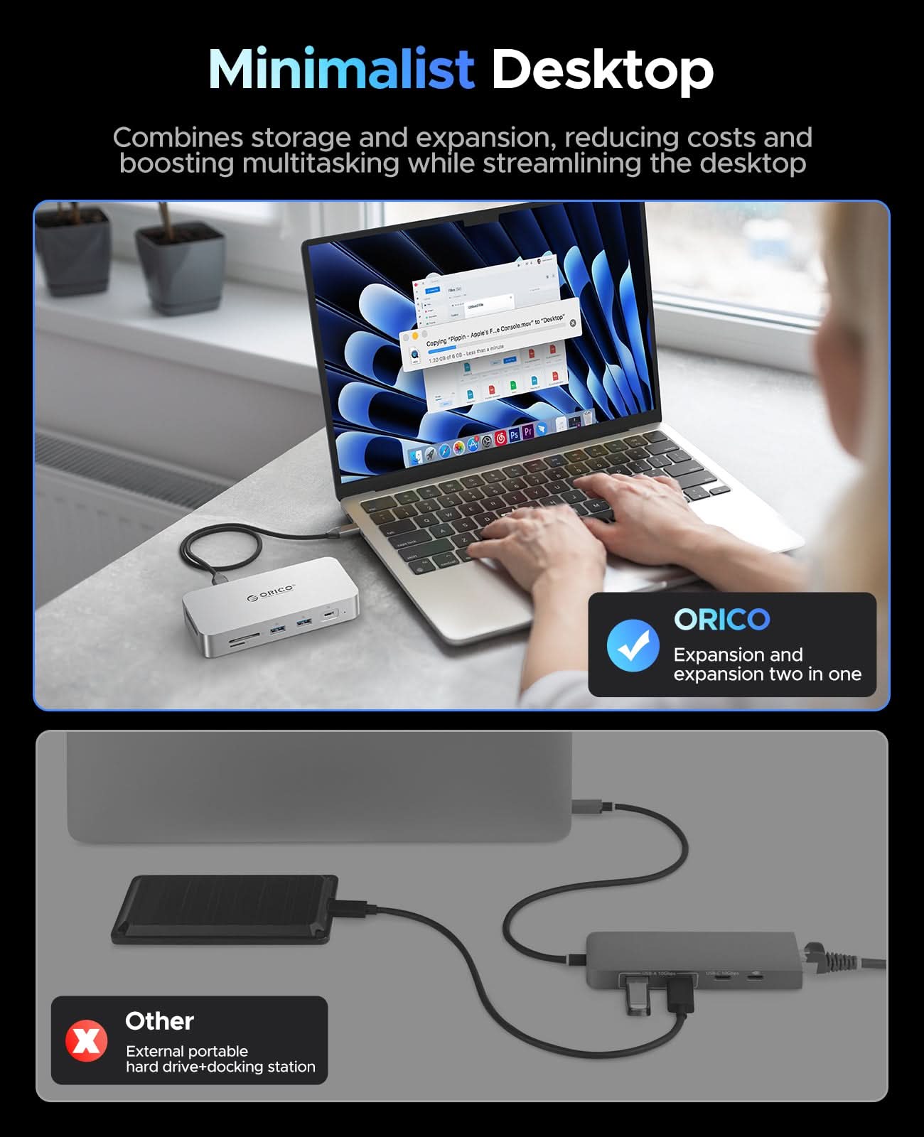 ORICO SJ10 DockDrive 10-in-1 Docking Station with Bulit in SSD - Orico