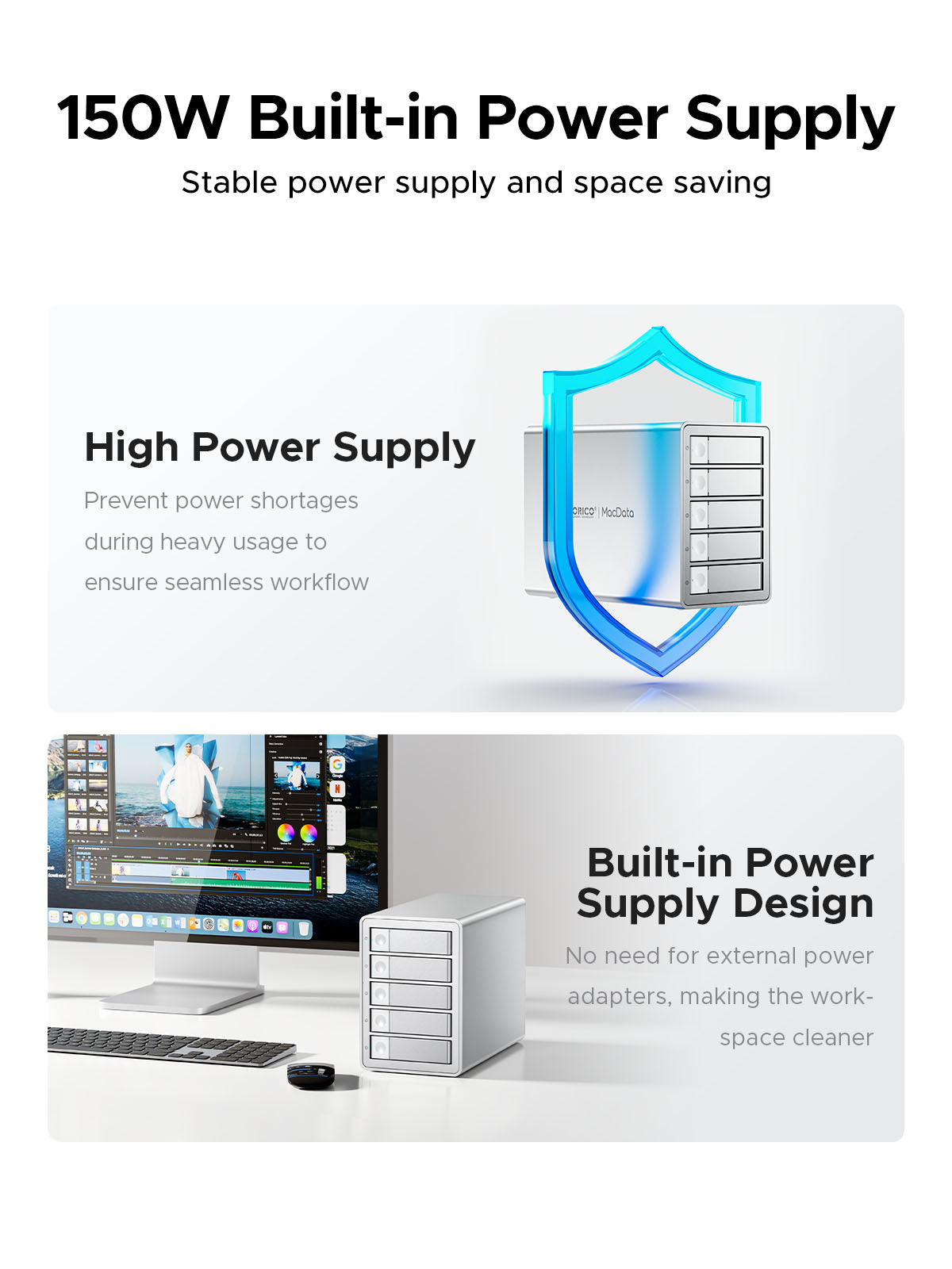 ORICO 99 Series Multi Bay Type-C SATA Enclosure Daisy-Chain DAS Solution With RAID