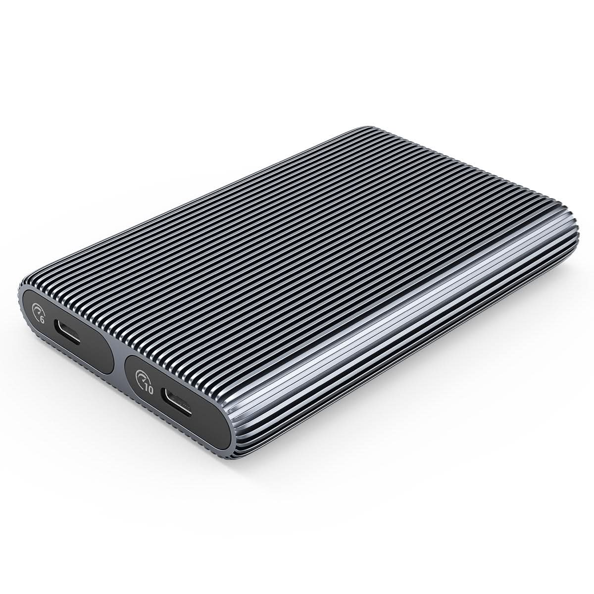 ORICO Aluminum Dual-bay M.2 NVME + SATA SSD Enclosure - Orico