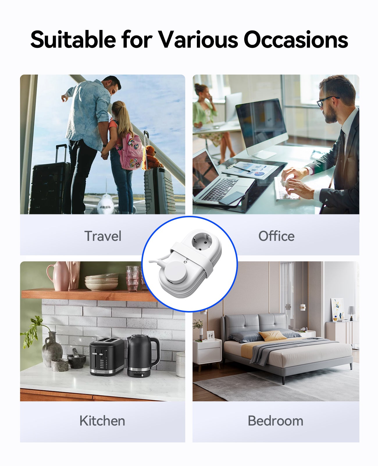 ORICO AP3 PRO EU Pocket Travel Power Strip with USB-C 20W