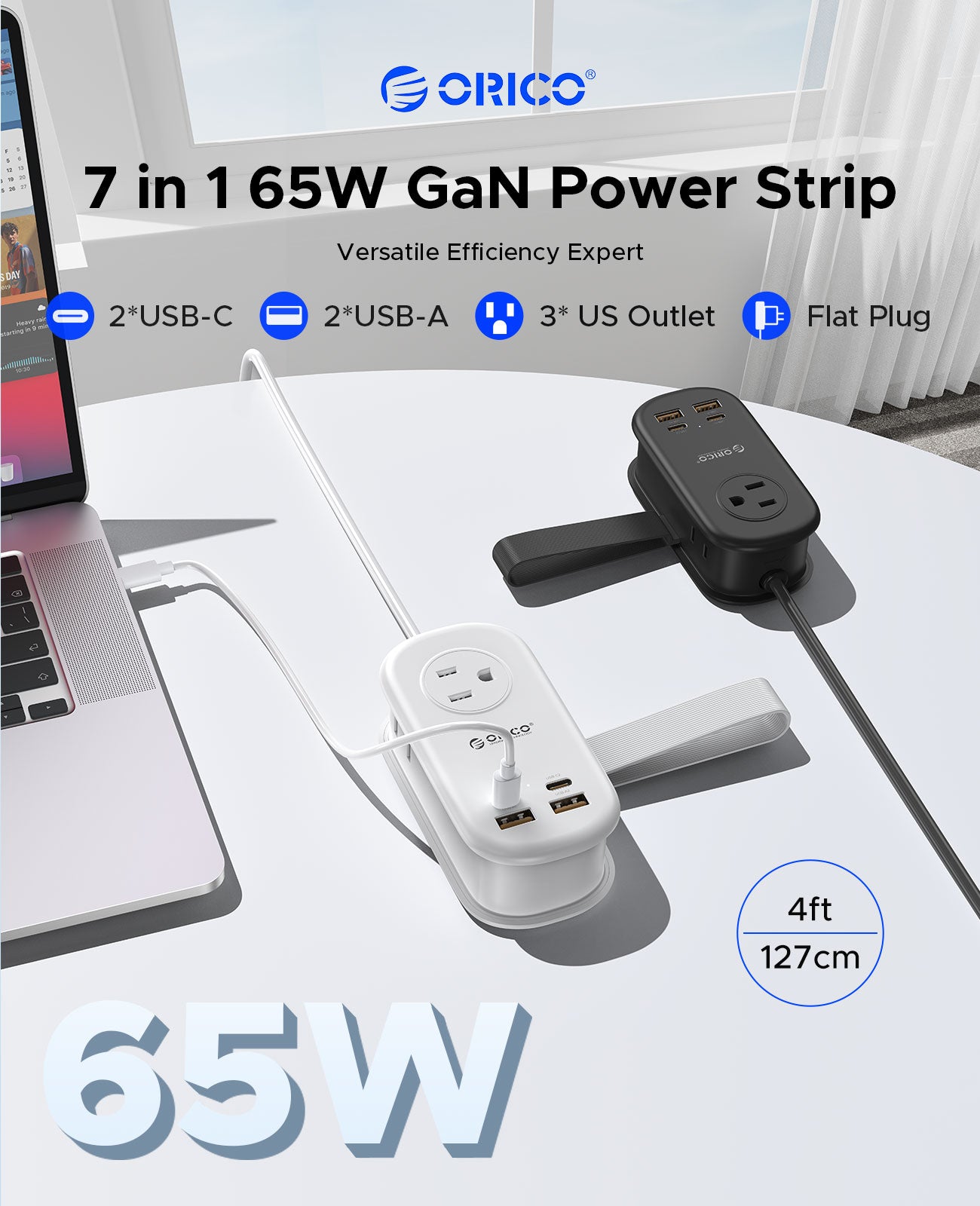 ORICO AP3 GaN 65W Pocket Power Strip with USB-C
