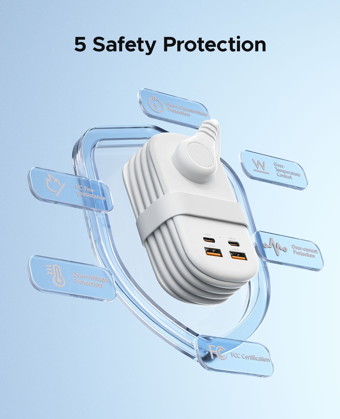 ORICO AP3 GaN 65W Pocket Power Strip with USB-C