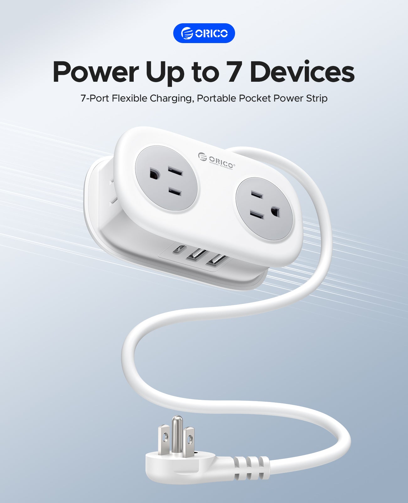 ORICO AP3 Pocket Travel Power Strip with USB-C 15.5W