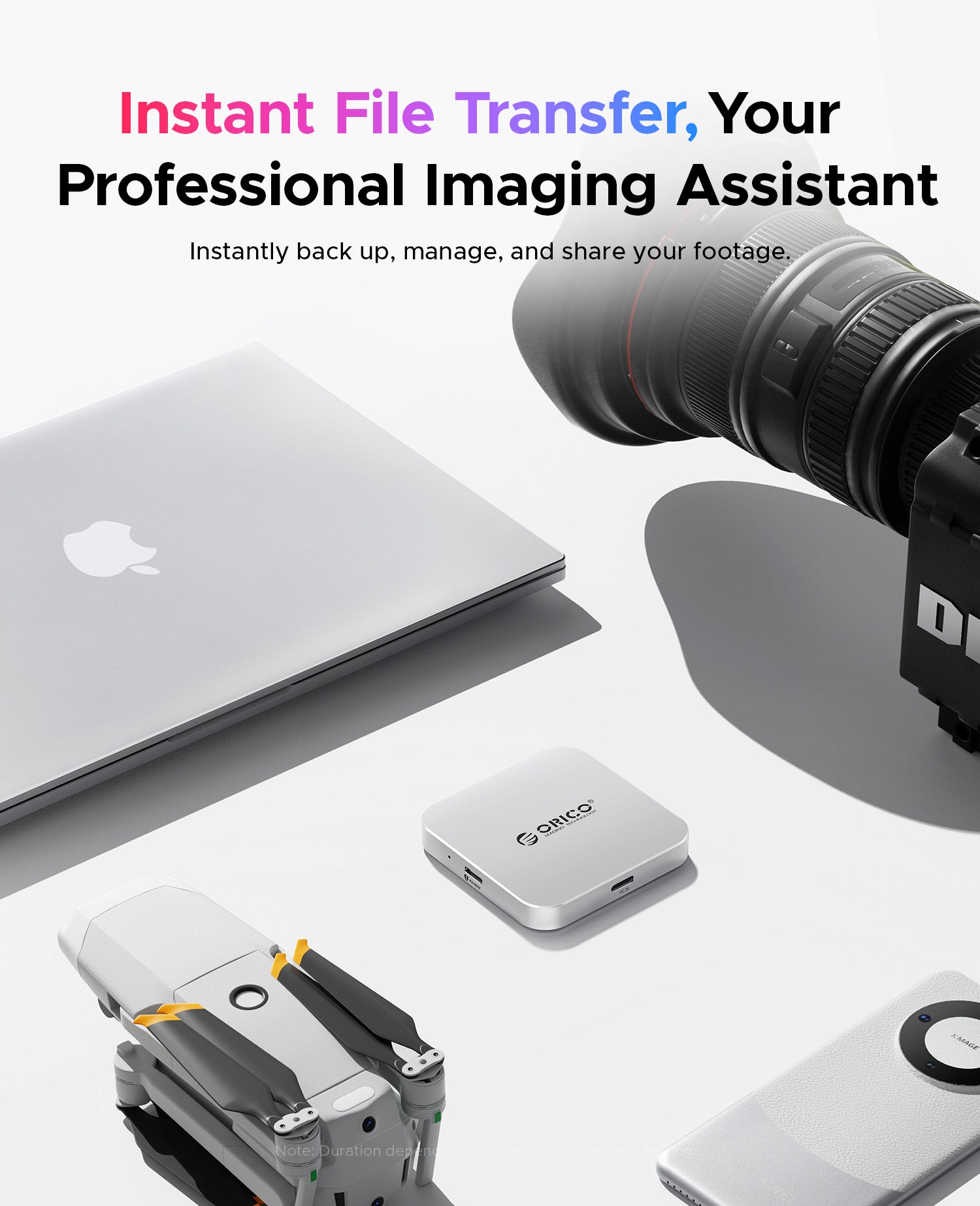 ORICO Air5 magnetic card reader for fast photo and video transfer from cameras drones and laptops