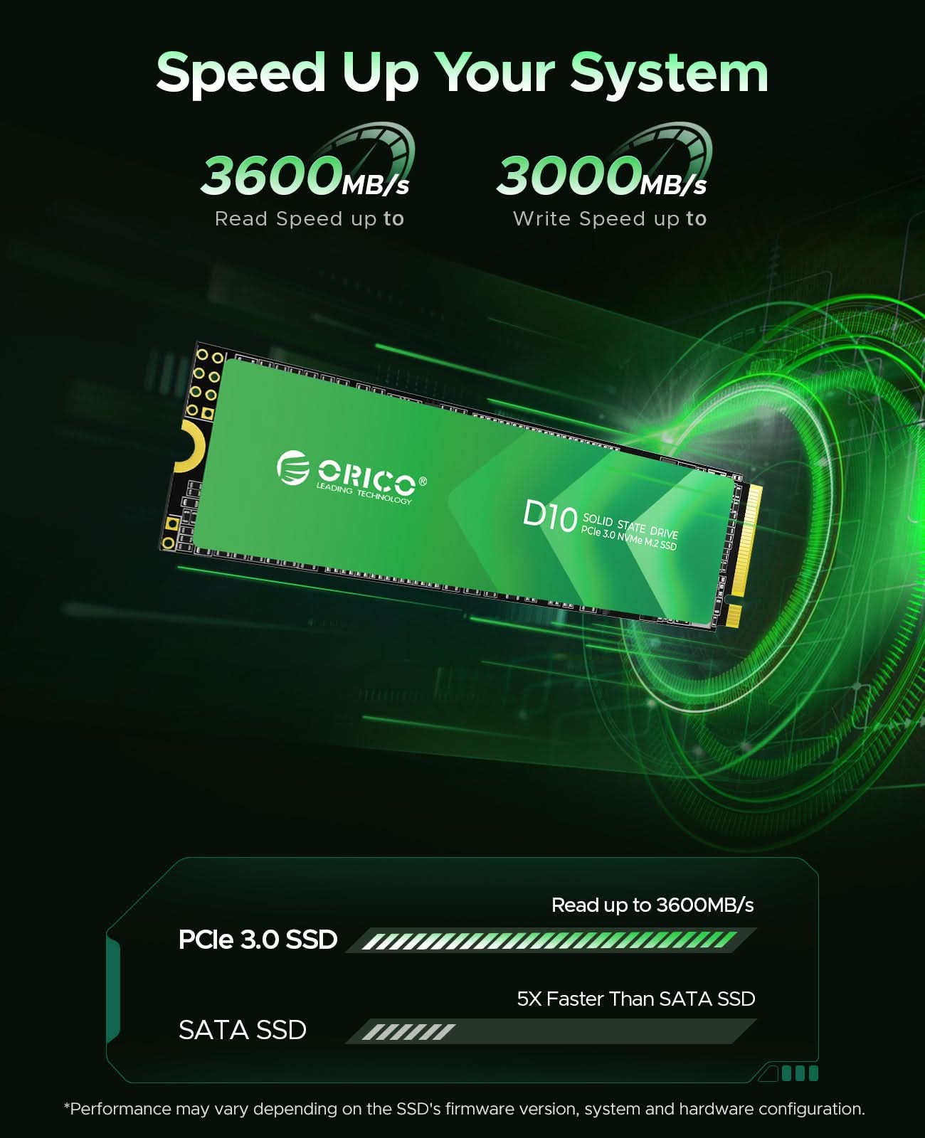 ORICO D10 3600Mb/s PCIe 3.0 M.2 NVMe SSD - Orico