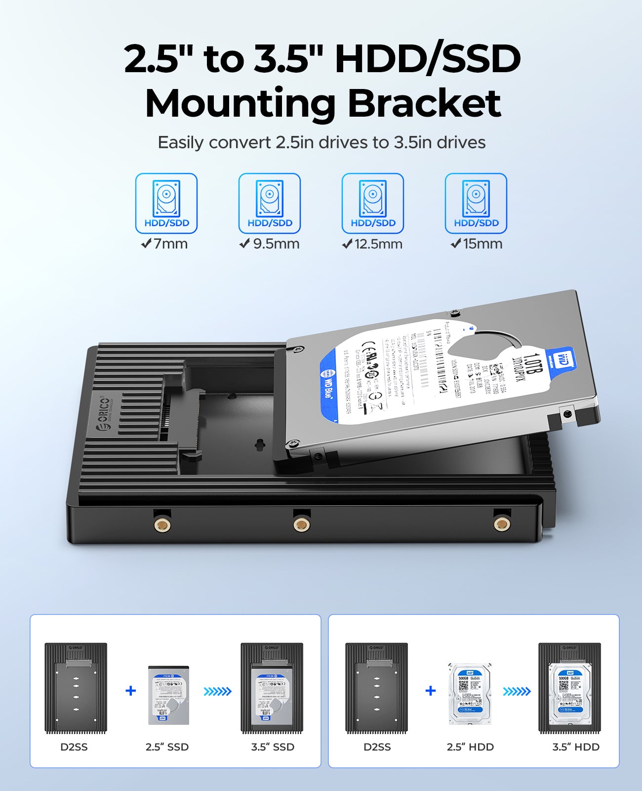 ORICO 2.5" to 3.5" HDD/SSD Adapter Mounting Bracket
