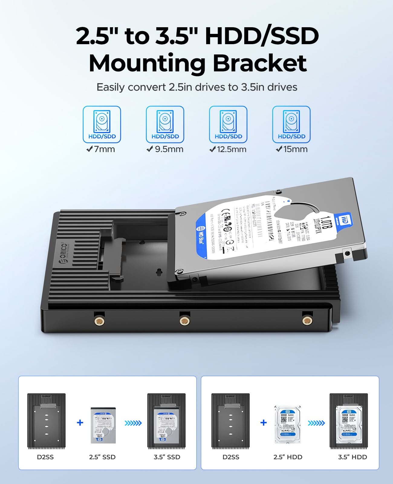 ORICO 2.5" to 3.5" HDD/SSD Adapter Mounting Bracket - Orico