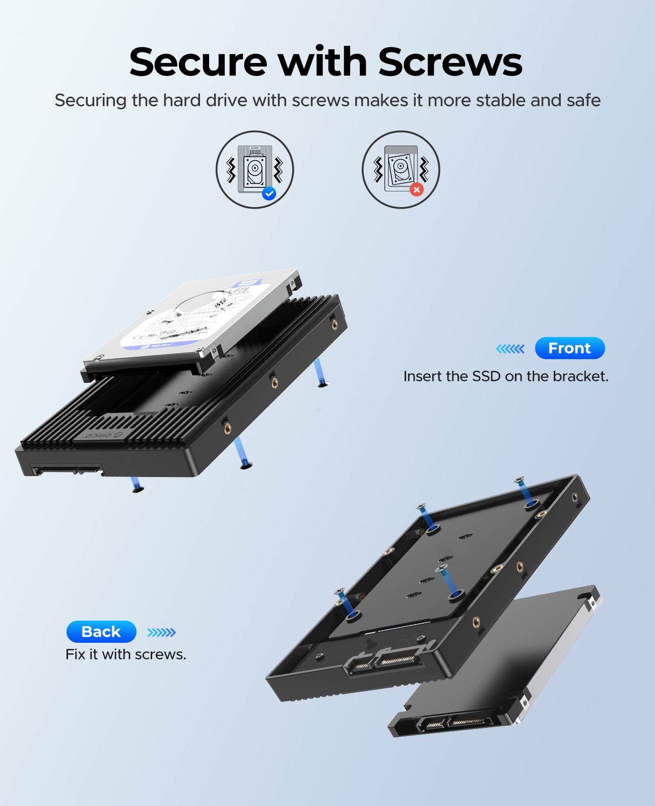 ORICO 2.5" to 3.5" HDD/SSD Adapter Mounting Bracket