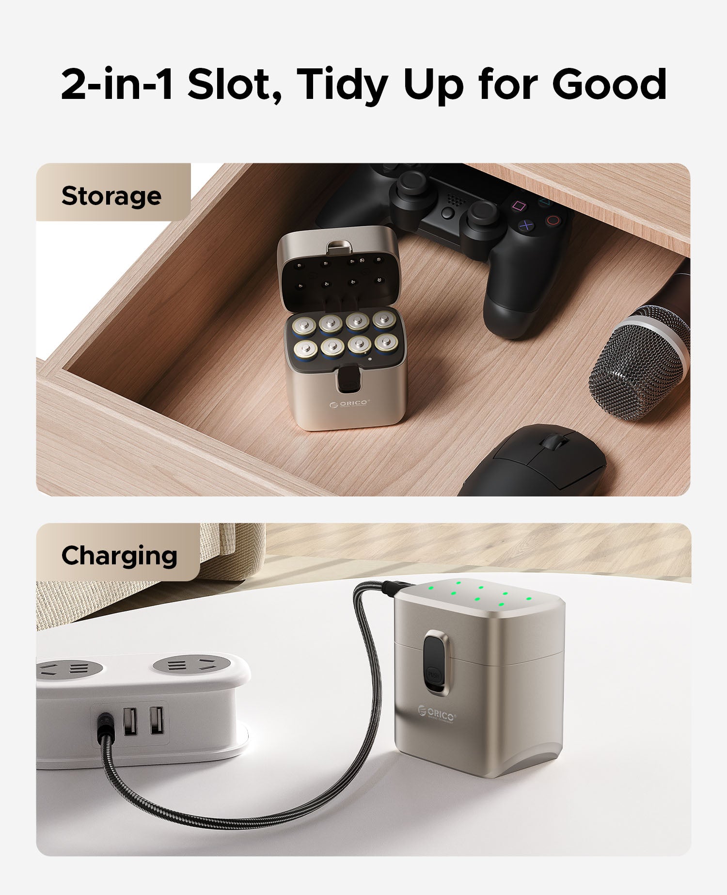 ORICO EnerVault 8-Bay Smart Lithium Battery Charger