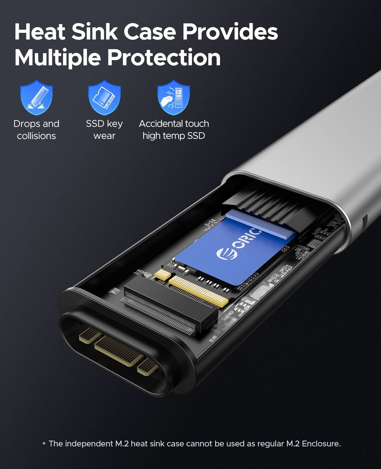 ORICO M.2 SSD Docking Station with Heat Sink Enclosure - Orico