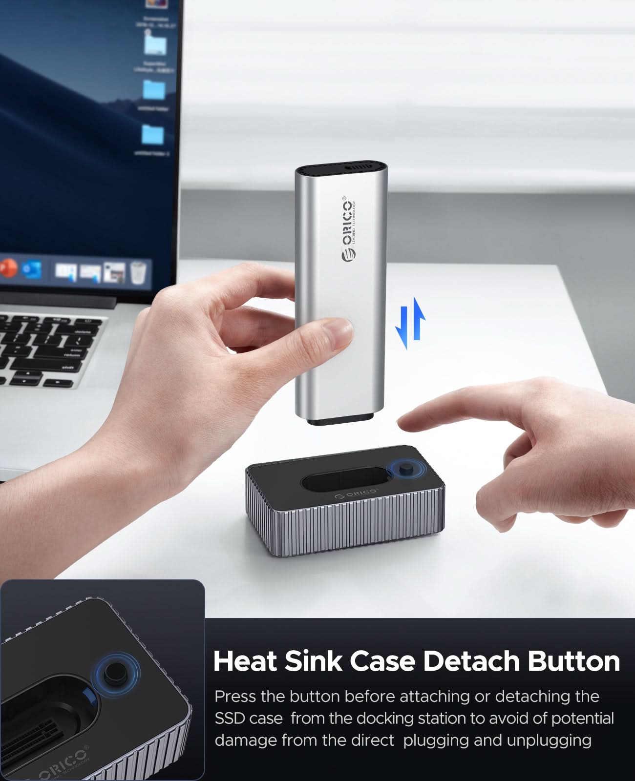 ORICO M.2 SSD Docking Station with Heat Sink Enclosure - Orico