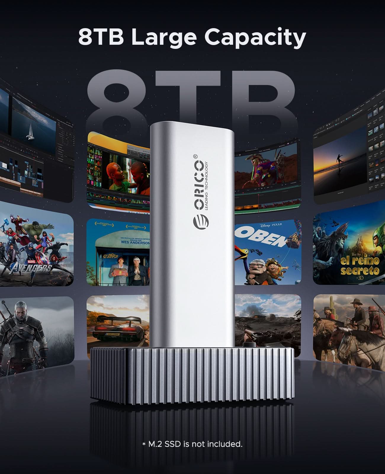 ORICO M.2 SSD Docking Station with Heat Sink Enclosure - Orico