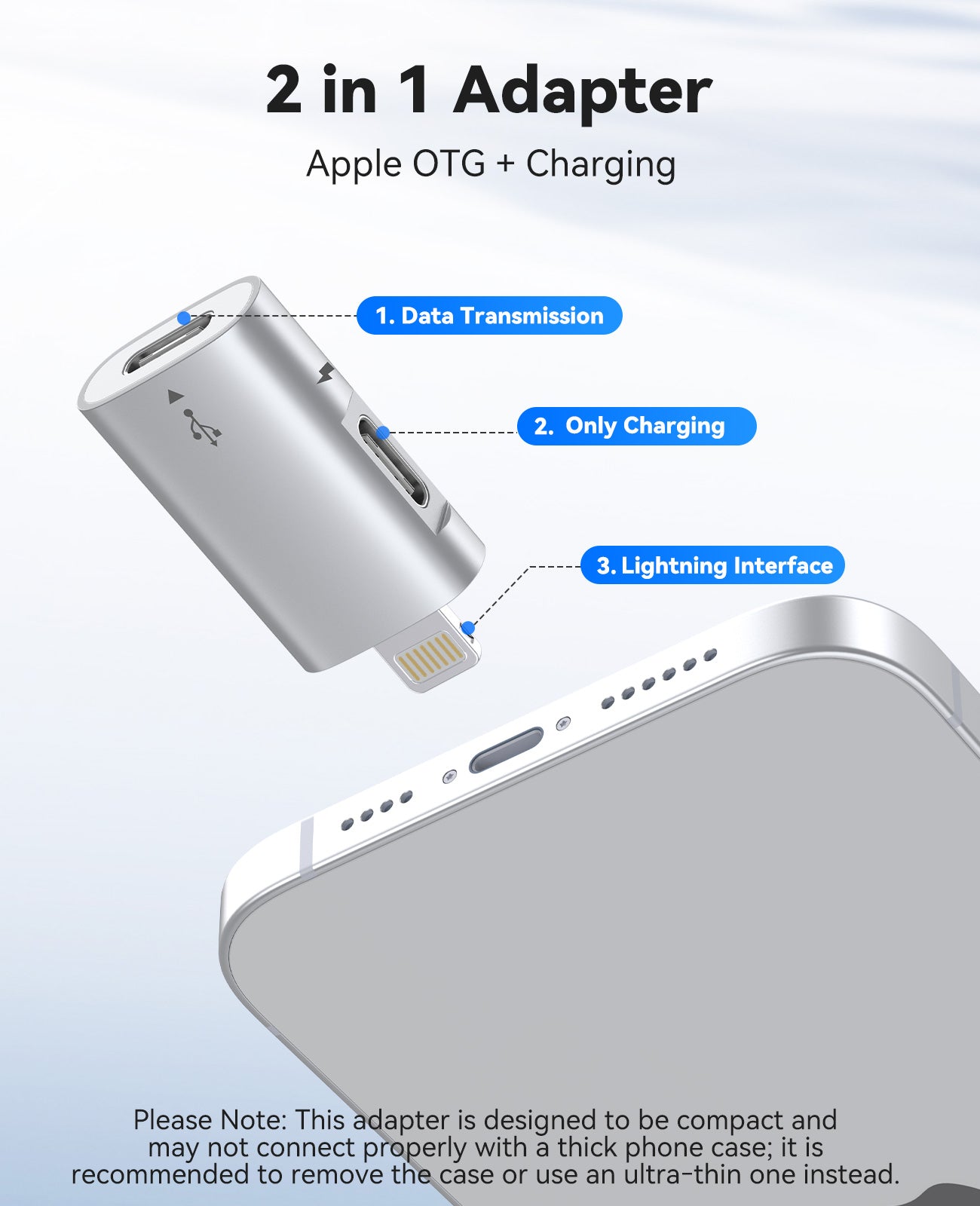ORICO LC10 Lightning to USB-C Adapter with Charging