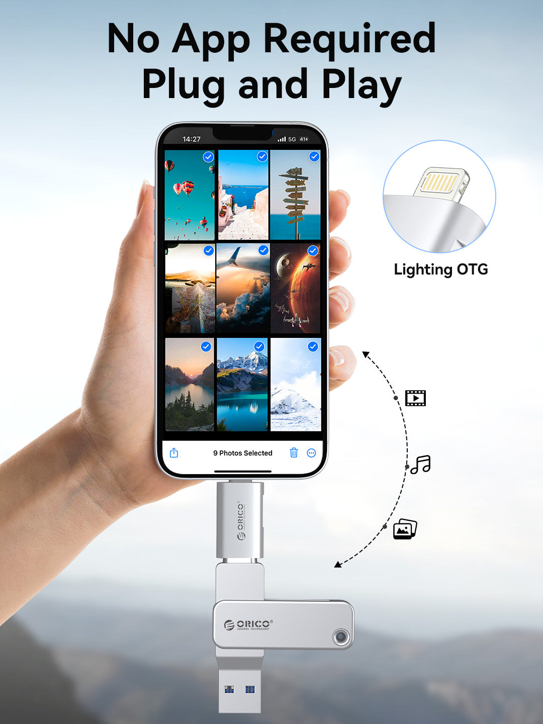 ORICO LC10 Lightning to USB-C Adapter with Charging