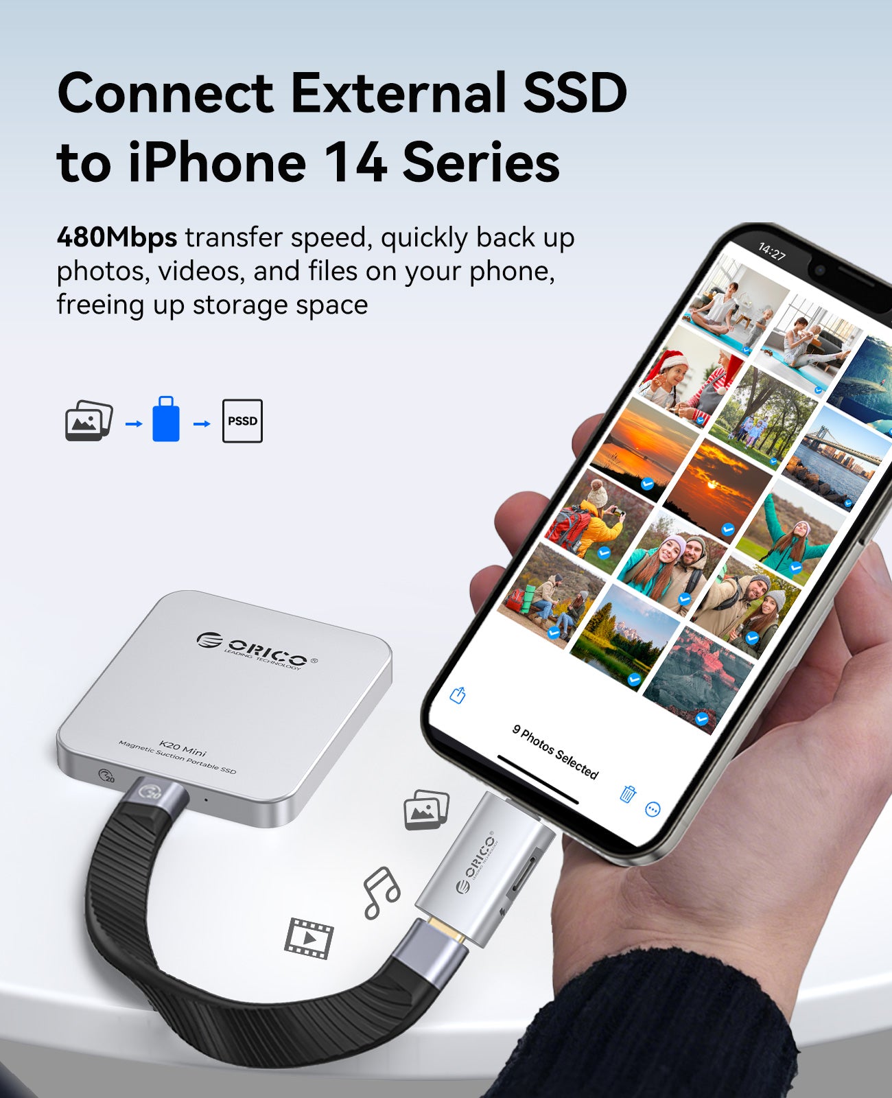 ORICO LC10 Lightning to USB-C Adapter with Charging