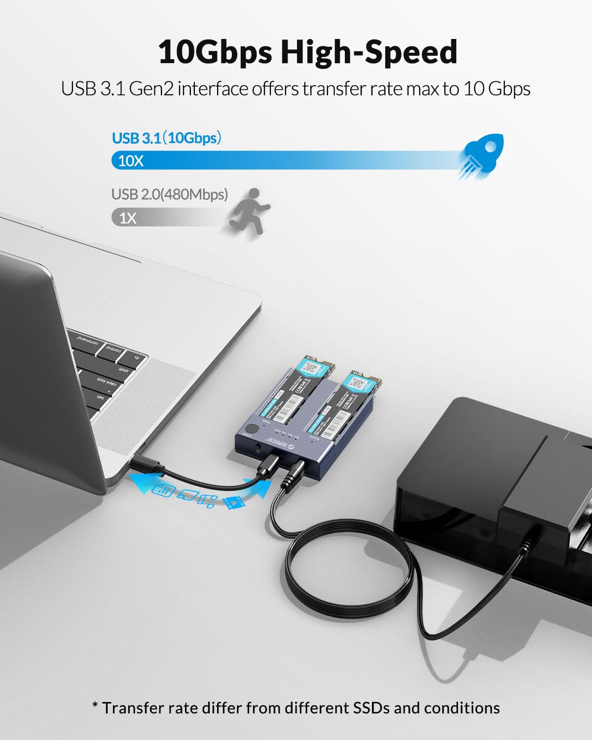 ORICO M.2 NVMe SSD Dual Bay Duplicator - Orico