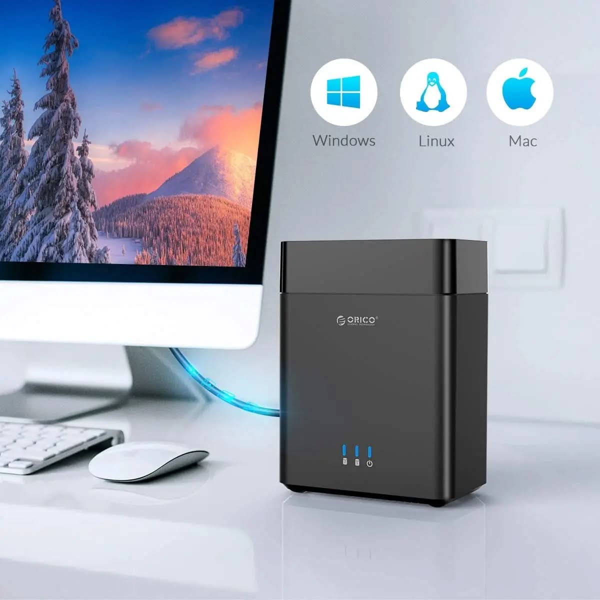 ORICO 2 Bay USB 3.0/Type-C to SATA 3.5 inch Hard Disk Enclosure Orico