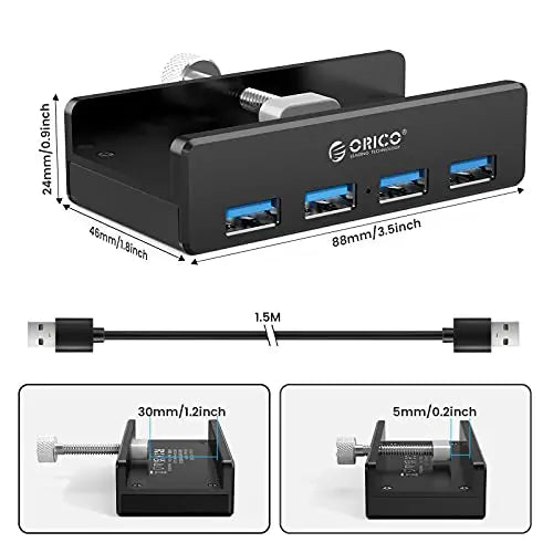 ORICO 4-Port USB 3.0 Clamp Design Mountable Hub ORICO