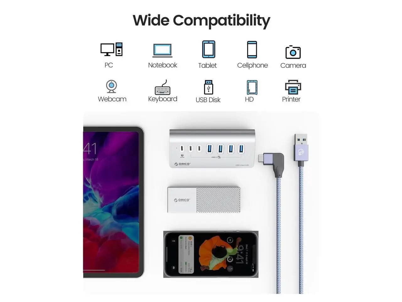 ORICO 7-Port USB3.2 10G Hub With Charging Orico