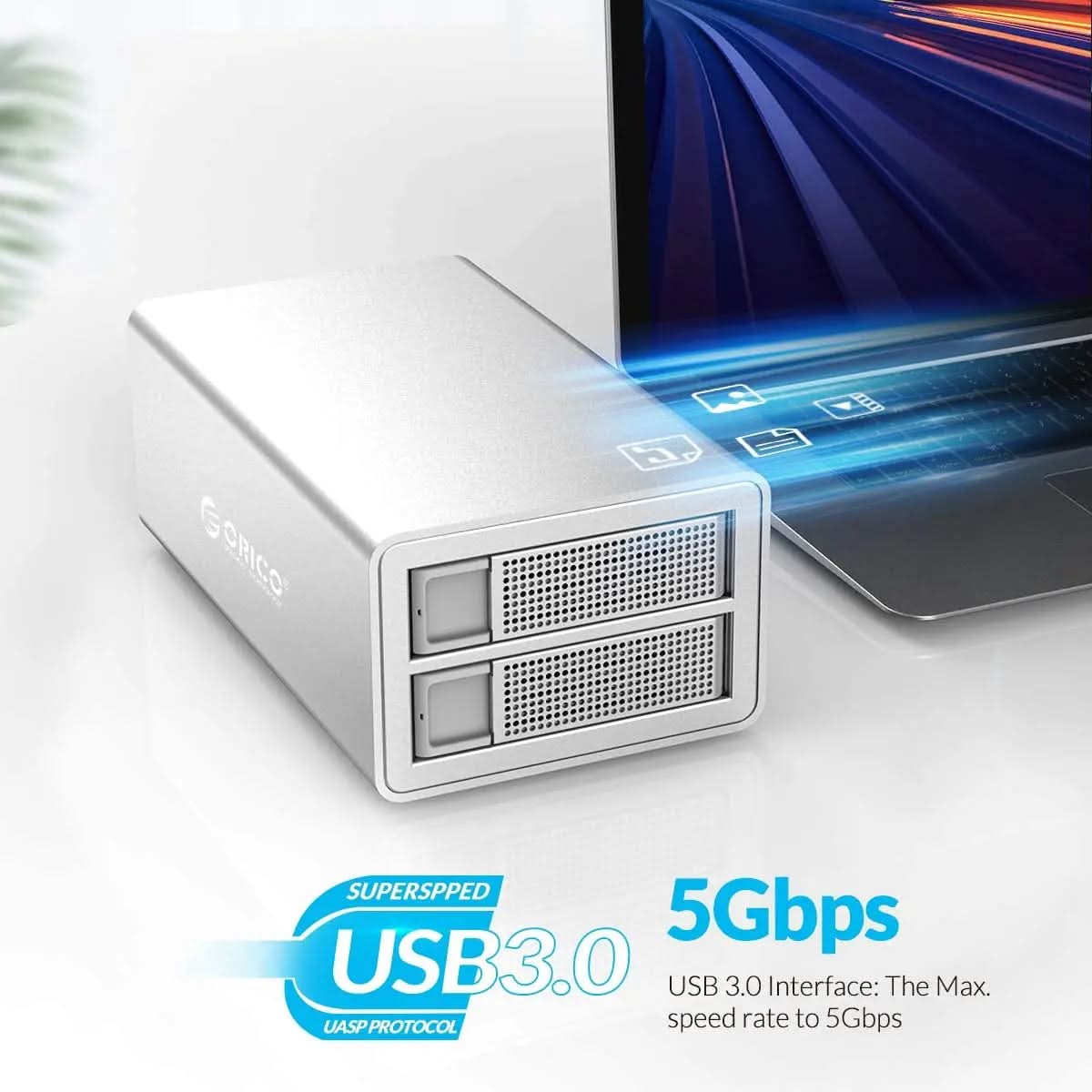 ORICO All Aluminum Daisy Chain 2 Bay Hard Disk Enclosure ORICO