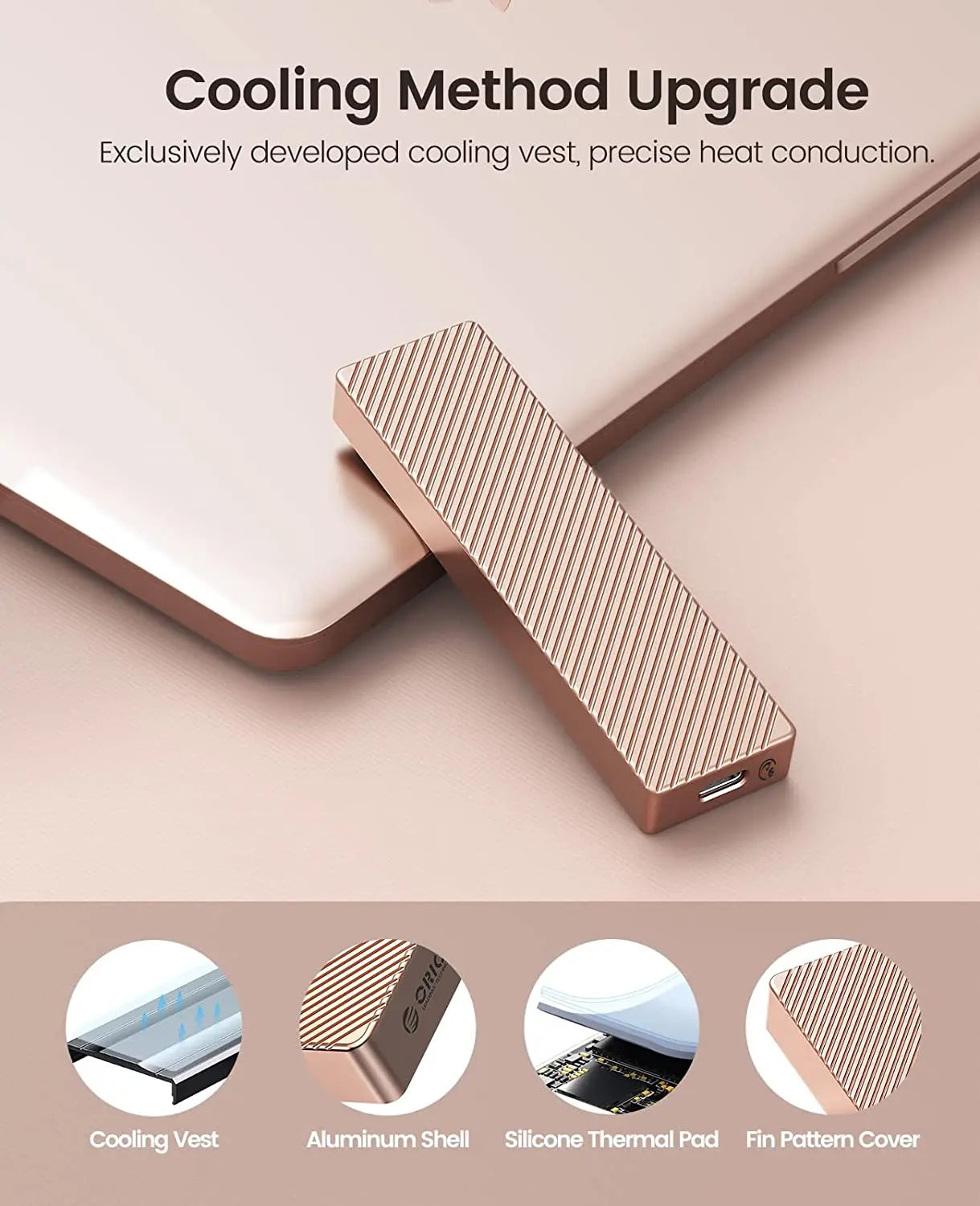 ORICO M208 40Gbps M.2 NVMe Aluminum Striped SSD Enclosure Orico