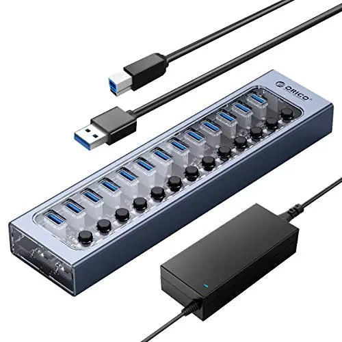 ORICO Transparent USB 3.0 Individual Power Switches 13 Ports Hub ORICO