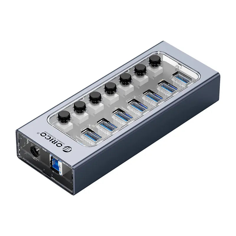 ORICO Transparent USB 3.0 Individual Power Switches 7 Ports Hub ORICO