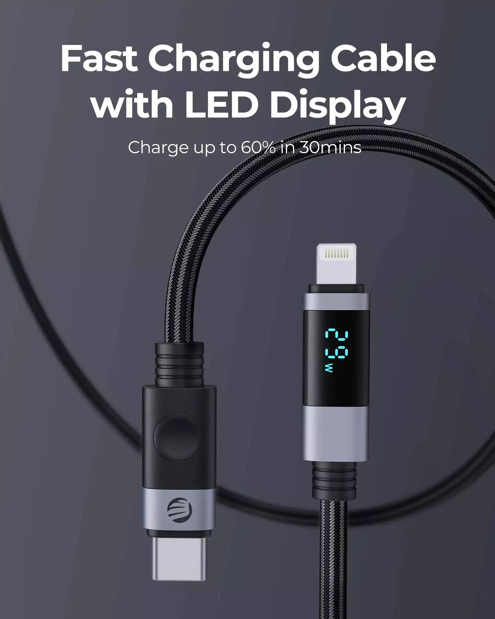 ORICO USB-A to Lightning, 29W PD LED Display Fast Cable Orico