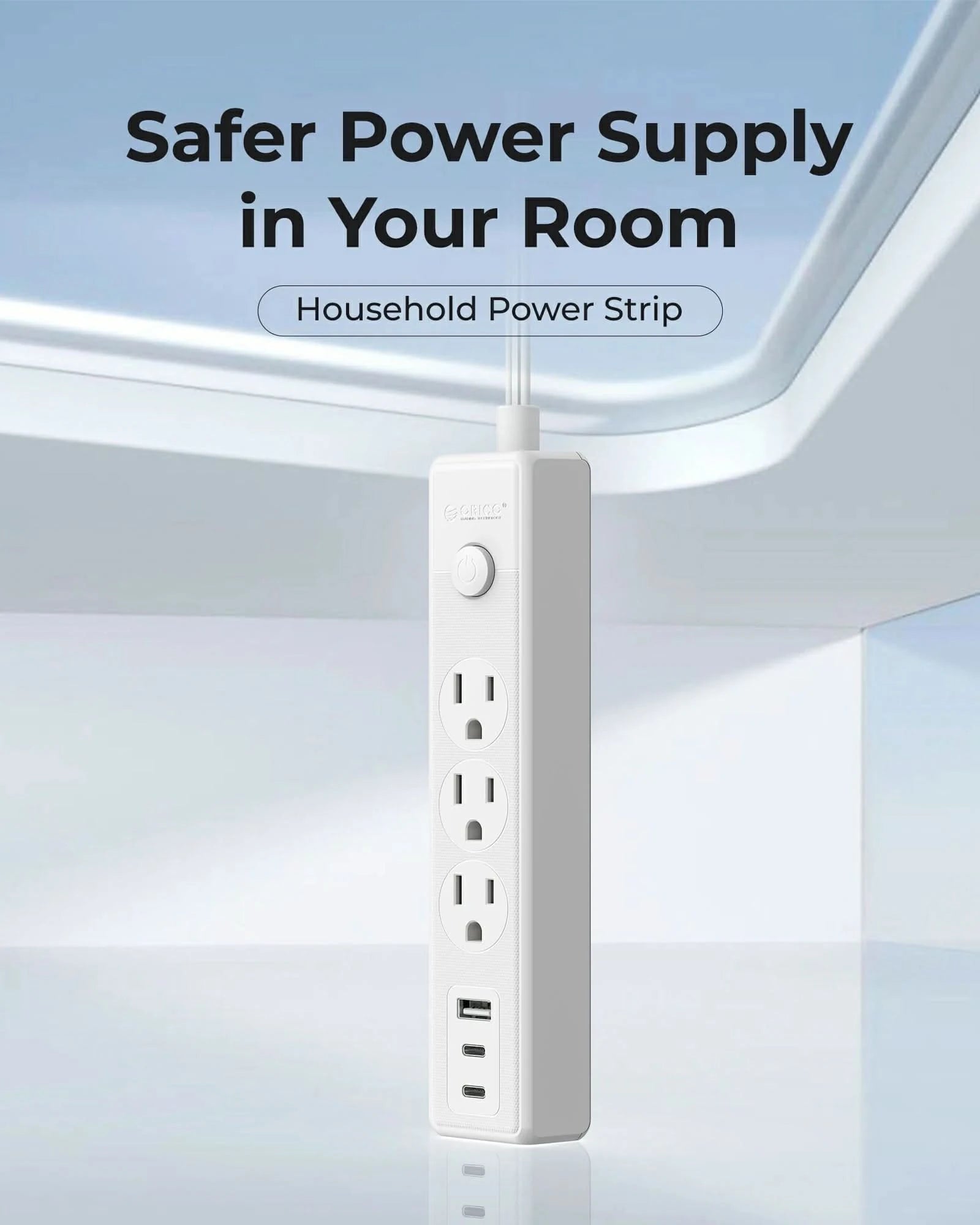 ORICO Household Power Strip 1250W with 3 AC Outlets and 3 USB Ports - Orico
