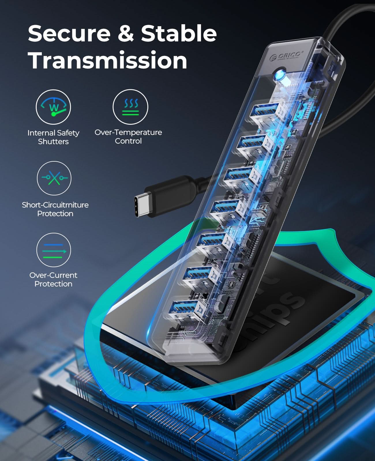 ORICO 7-Port Ultra-Slim USB 3.0 HUB - Orico