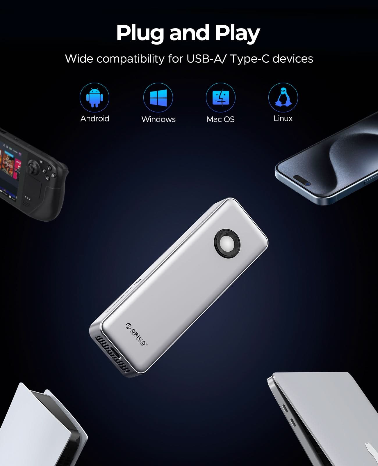 ORICO R3700 USB4 40Gbps Gaming Portable SSD With RGB Light - Orico